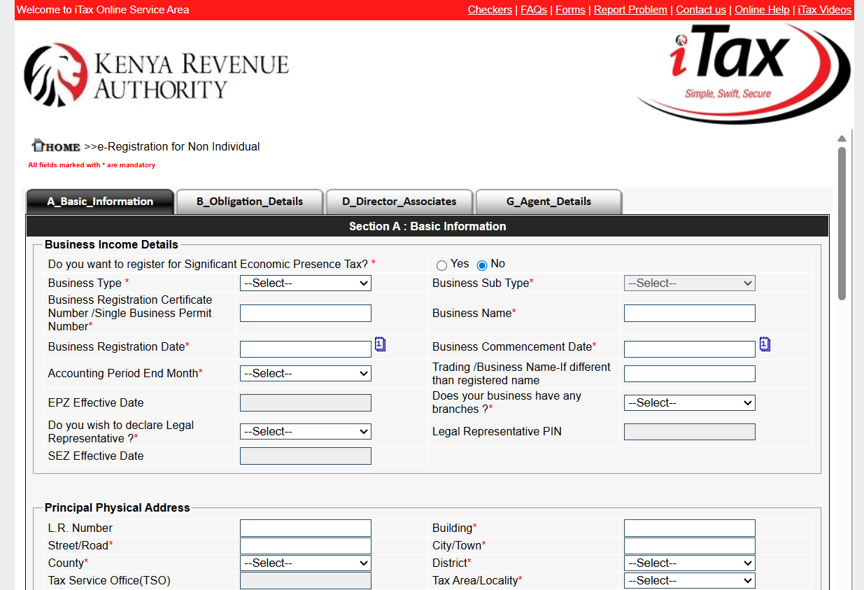 KRA PIN Registration